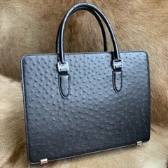 Ostrich Briefcase Bag Black Handbag XMBOB12010 image 7