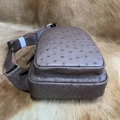 Men Ostrich Leather Chest Pack Bag XMBOB12011 image 8