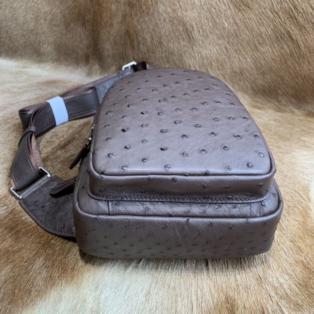 Men Ostrich Leather Chest Pack Bag XMBOB12011 image 8