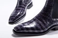 Men’s Crocodile Pointy Toe Pull On Ankle Booties BMPAS12024 image 8