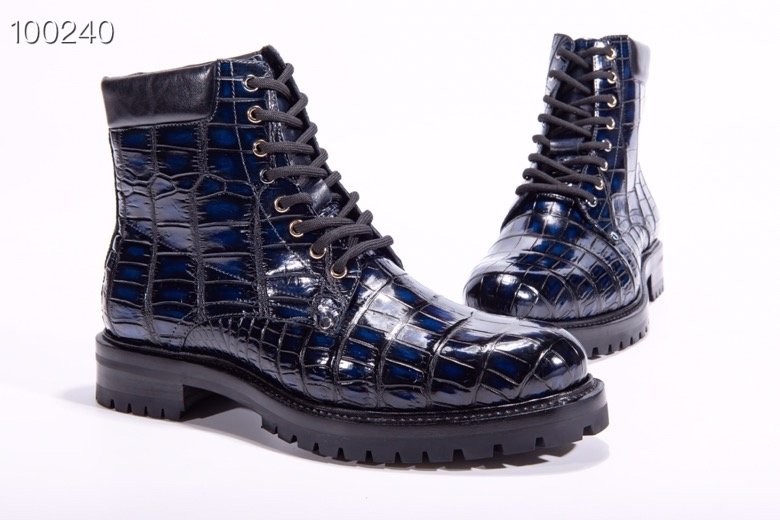 Men’s Crocodile Leather Winter Lace up Classic Boots BMBAS12027 image 8