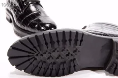 Men Fashion Crocodile Lace-up Boots BMBAS12031 image 7