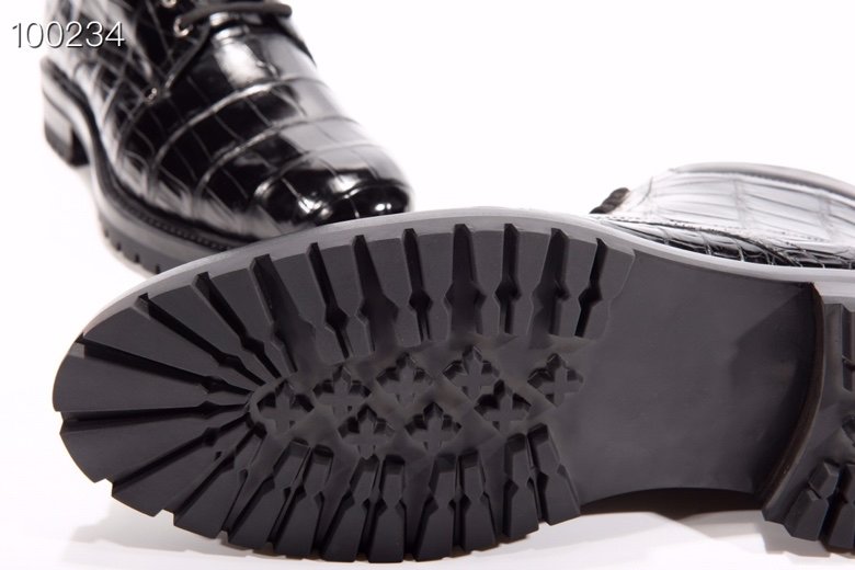Men Fashion Crocodile Lace-up Boots BMBAS12031 image 7