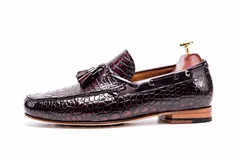 Men’s Genuine Crocodile Tassel Loafers BMBAS12037 image 7