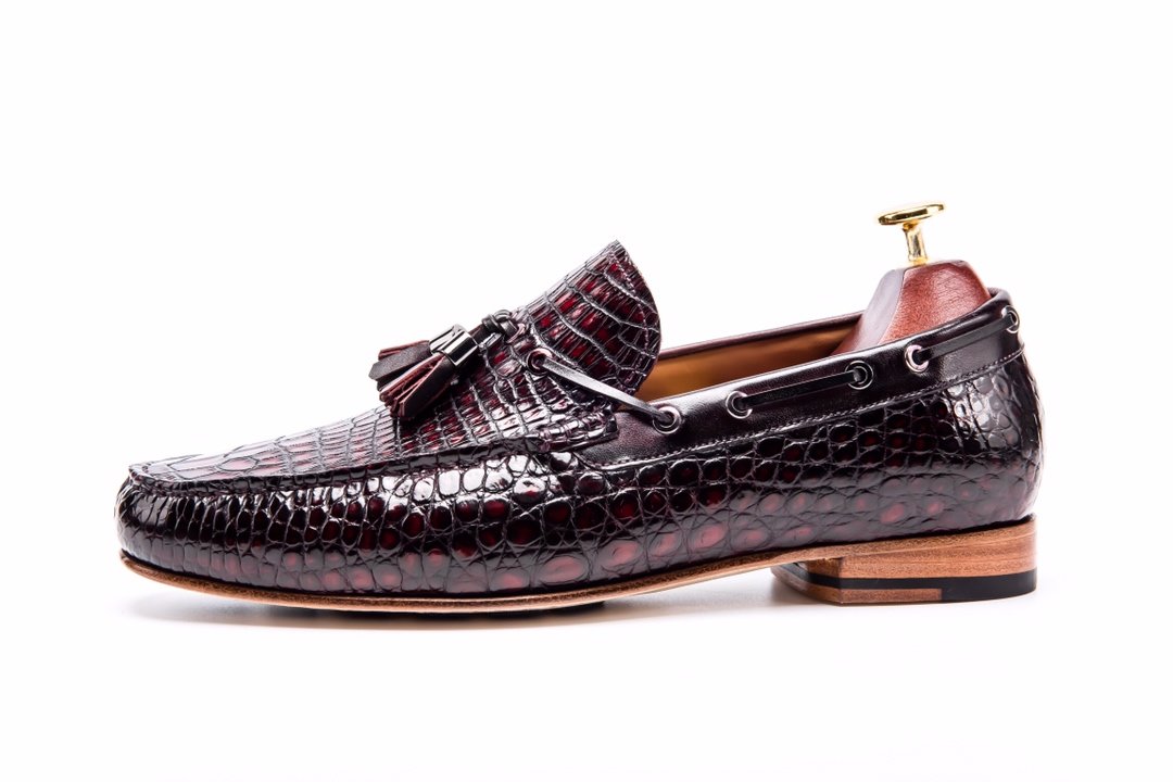 Men’s Genuine Crocodile Tassel Loafers BMBAS12037 image 7