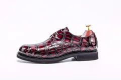 Men’s Crocodile Leather Derby Comfortable Classic Shoes BMBAS12042 image 8
