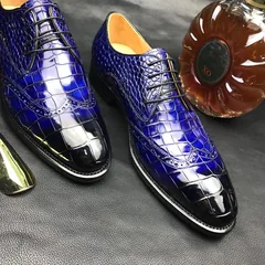 Crocodile Derby Lace Up Dress Shoes BMBAS12047 image 8