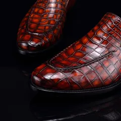 Crocodile Slip On Shoes Casual Leather Shoes BMBAS12049 image 8