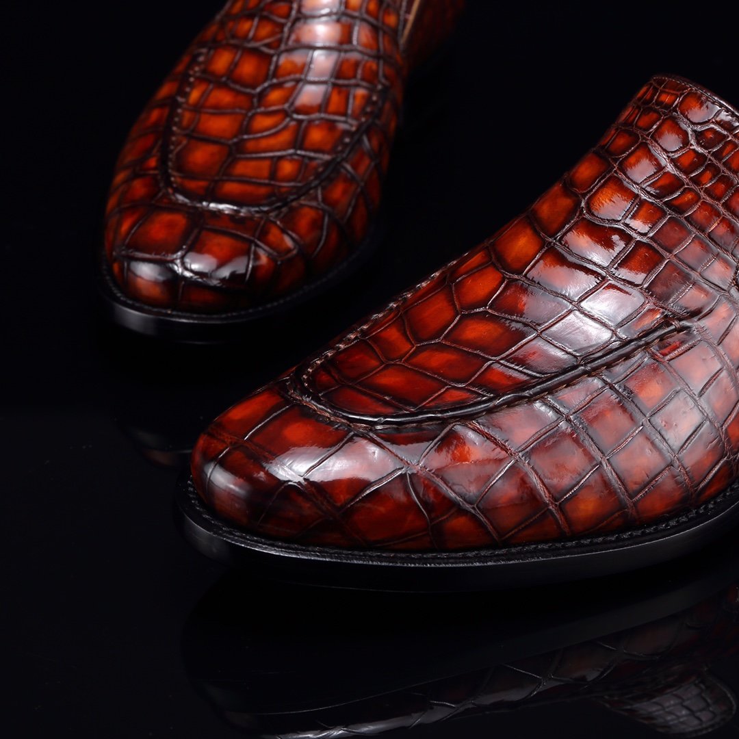 crocodile slip ons