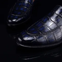 Handcrafted Croc Leather Penny Loafer BMBAS12053 image 9