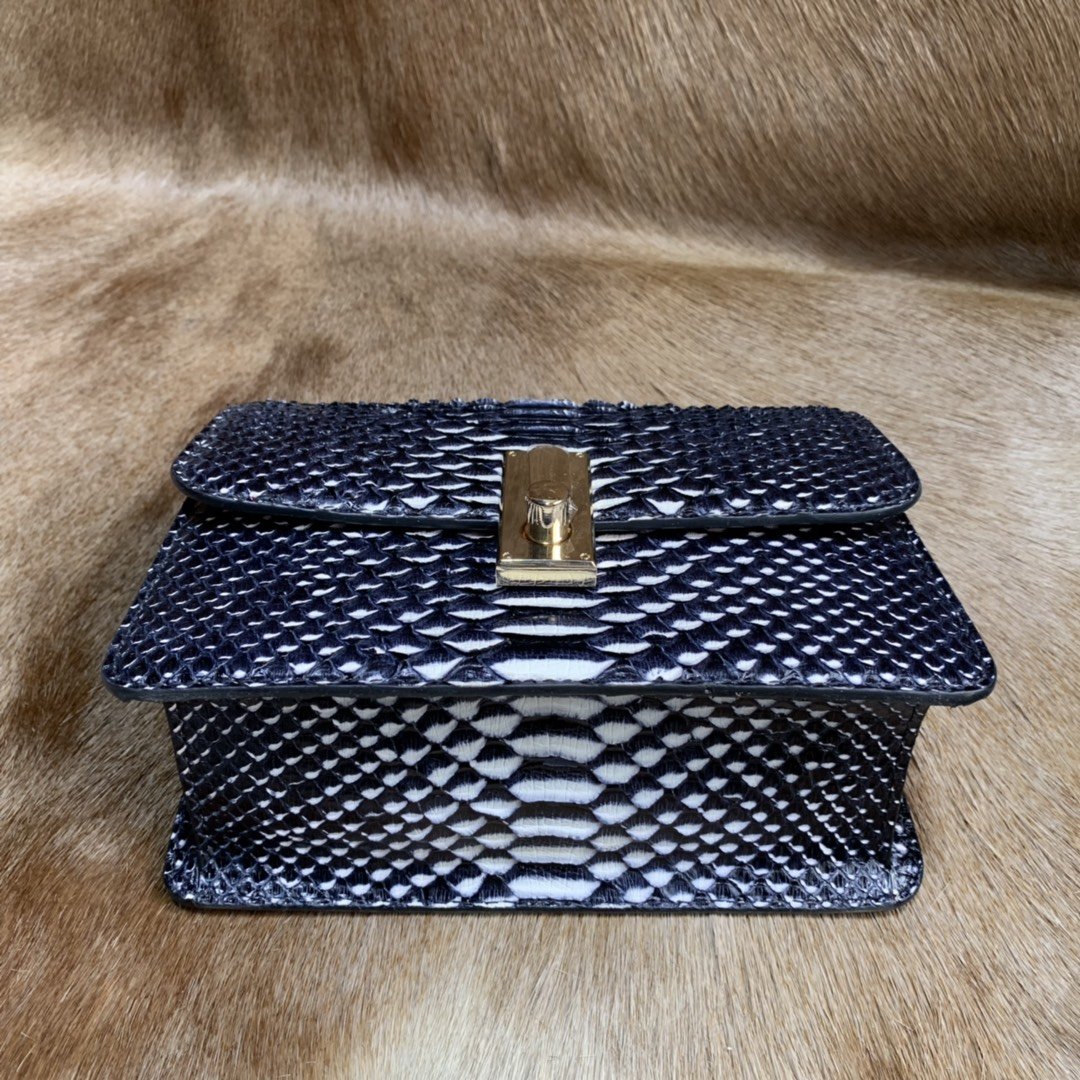 Natural Python Leather Handbag XFBPB12056 image 7