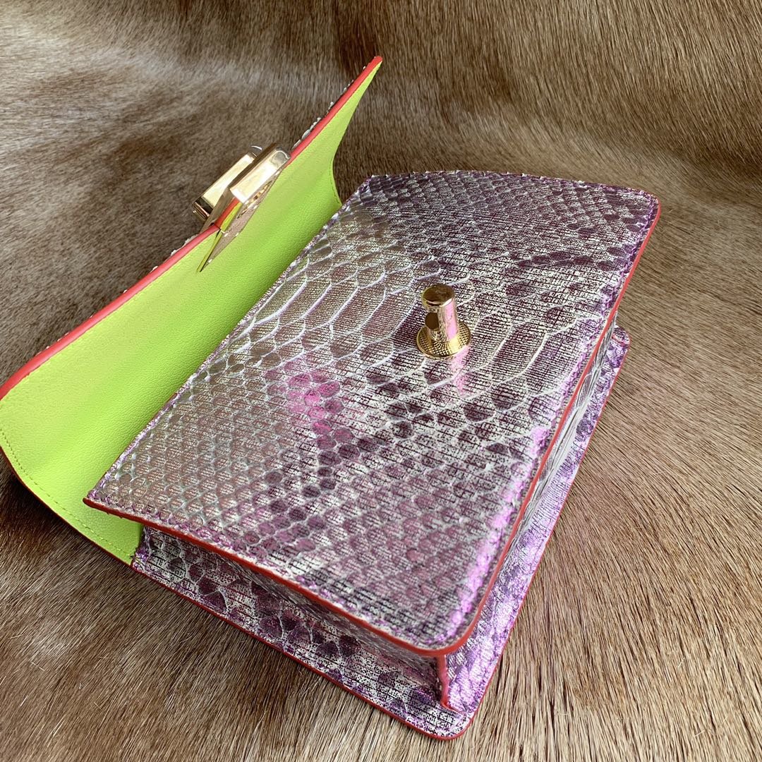 Fashion Python Skin Clutch Wallet Sling Bag XFPPB12058 image 8