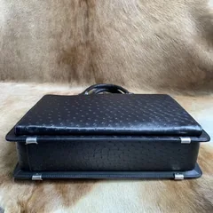 Black Ostrich Leather Bag Men Briefcase Bags XMBOB12007 image 7