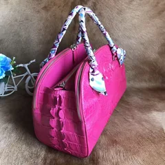 Three Zipper Crocodile Leather Crossbody Bag XFCAB12064 image 7