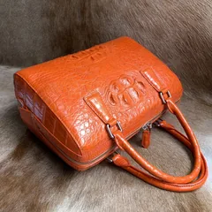 Crocodile Leather Pillow Bags Barrel Handbag XFCAB12067 image 8