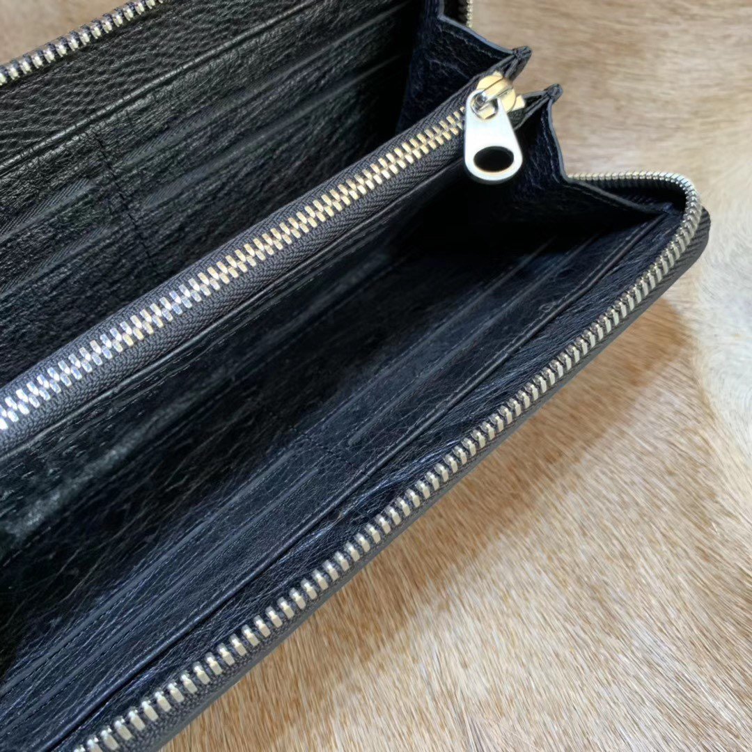 Men’s Long Business Ostrich Leather Wallet XMBOB12086