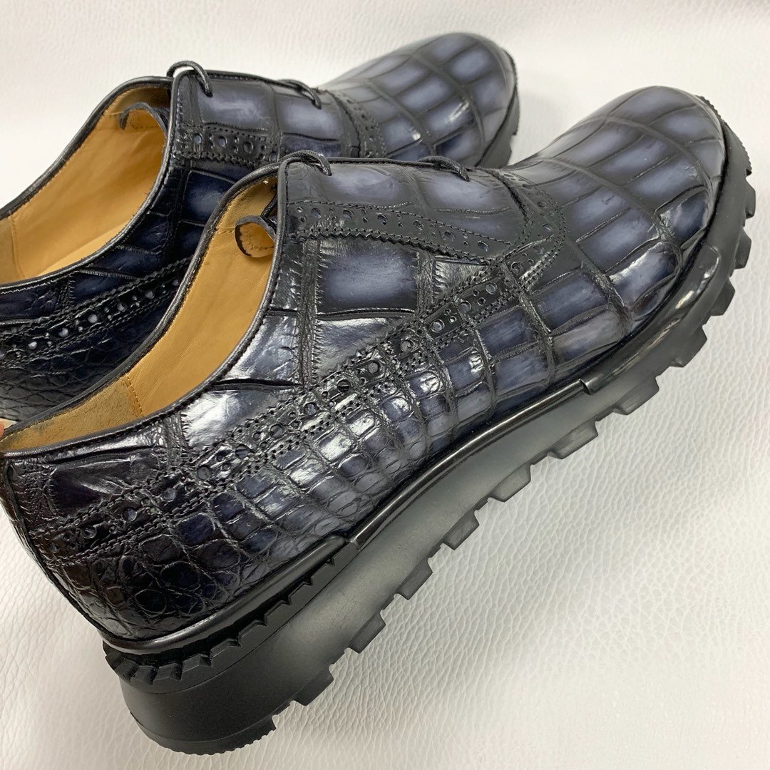 Casual Alligator Leather Oxfords Shoes XMBAS12089 image 8