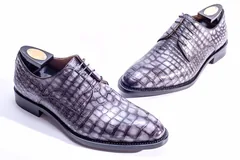Men Dress Shoes Oxford Alligator Pattern Derby BMGAS12003 image 9