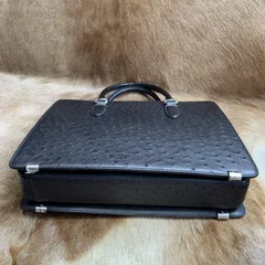 Ostrich Briefcase Bag Black Handbag XMBOB12010 image 8