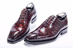Scale-Patterned Pointed Business Shoes BMBAS12009 image 8