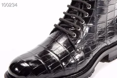Men Fashion Crocodile Lace-up Boots BMBAS12031 image 8