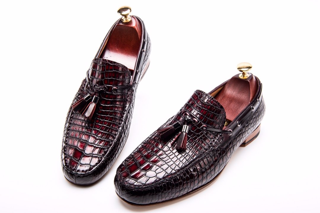 Men’s Genuine Crocodile Tassel Loafers BMBAS12037 image 2
