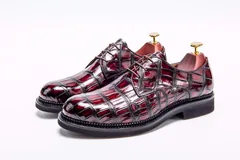 Men’s Crocodile Leather Derby Comfortable Classic Shoes BMBAS12042 image 9