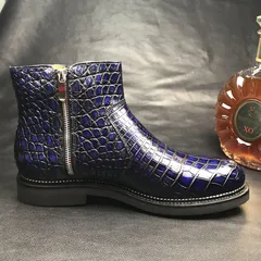Genuine Crocodile Side Zipper Boots BMBAS12046 image 9