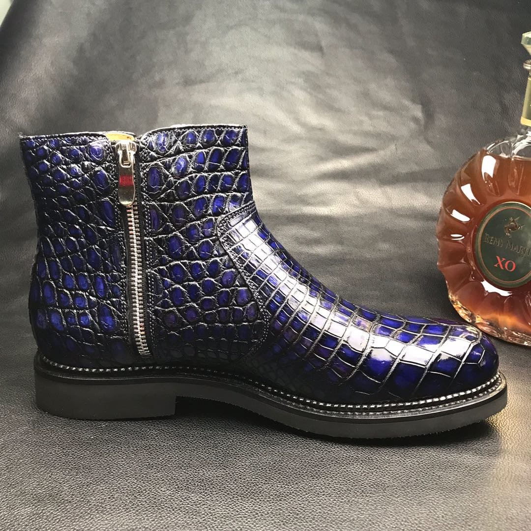 Genuine Crocodile Side Zipper Boots BMBAS12046 image 9