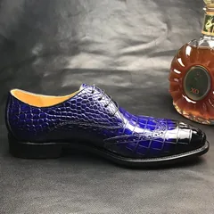 Crocodile Derby Lace Up Dress Shoes BMBAS12047 image 9