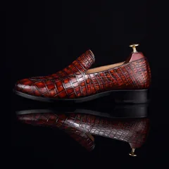 Crocodile Slip On Shoes Casual Leather Shoes BMBAS12049 image 9