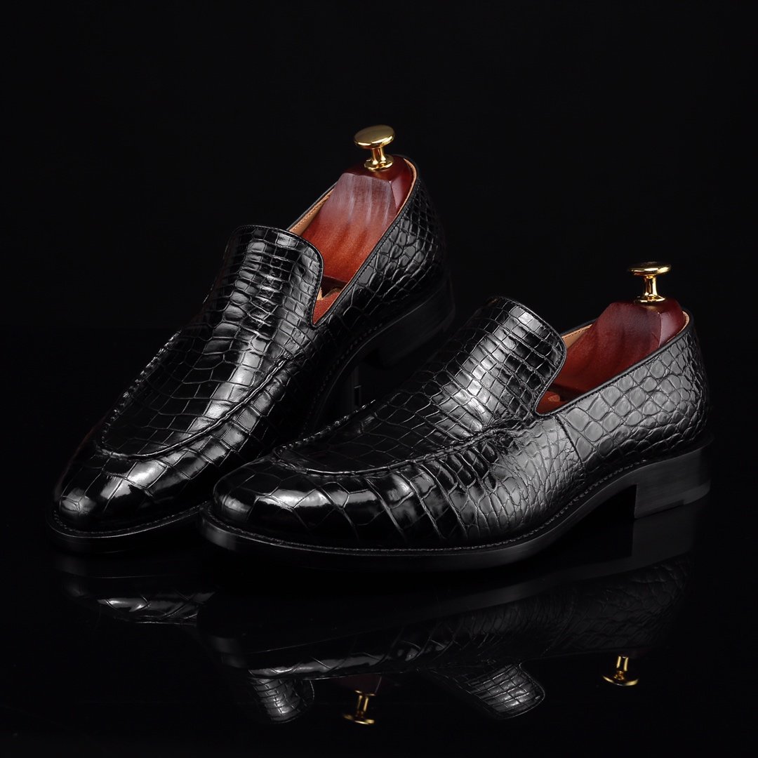 Crocodile Print Loafers Fashion Shoes BMBAS12050 image 9
