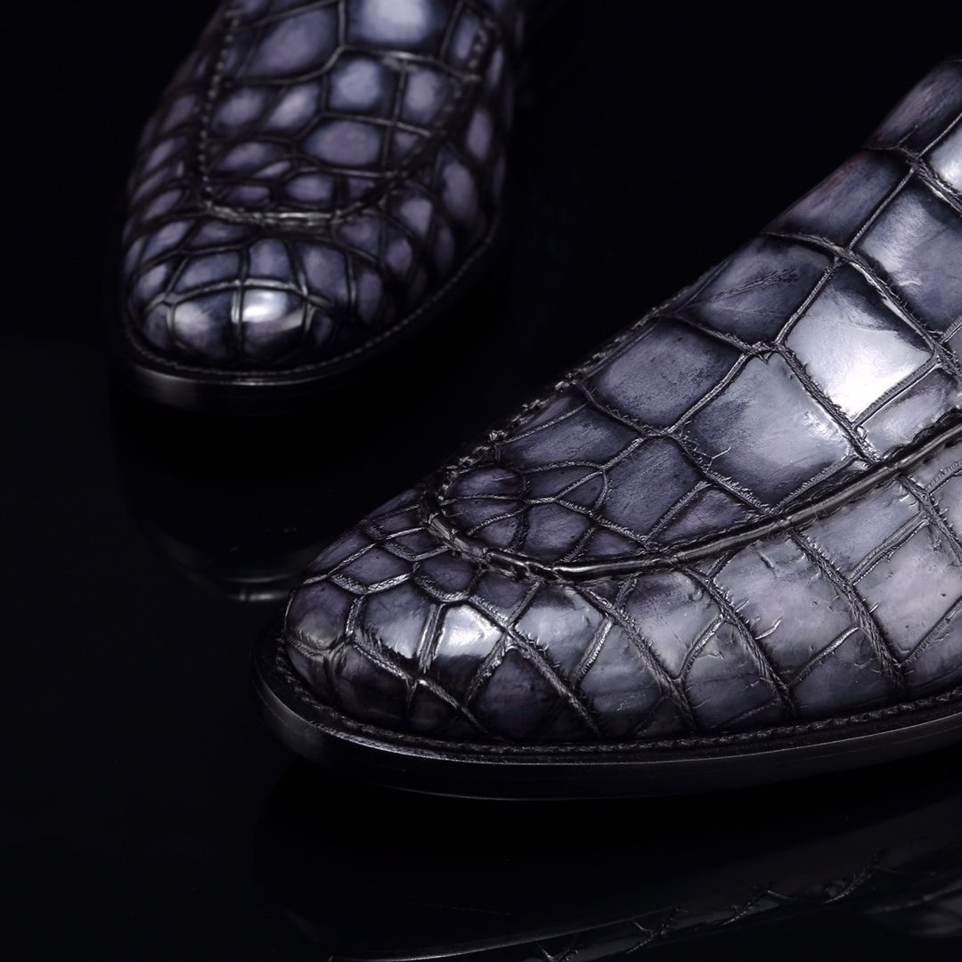 Crocodile Mens Loafers Leather Luxury Shoes BMGAS12051