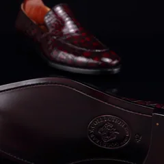 High-End Croc Leather Loafer Flat Shoes BMBAS12052 image 8