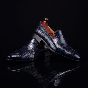 Handcrafted Croc Leather Penny Loafer