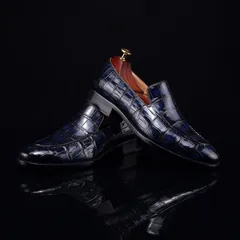 Handcrafted Croc Leather Penny Loafer BMBAS12053 image 2