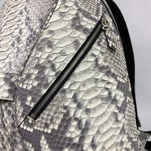 Python Leather Backpack Beige XMWPB12034