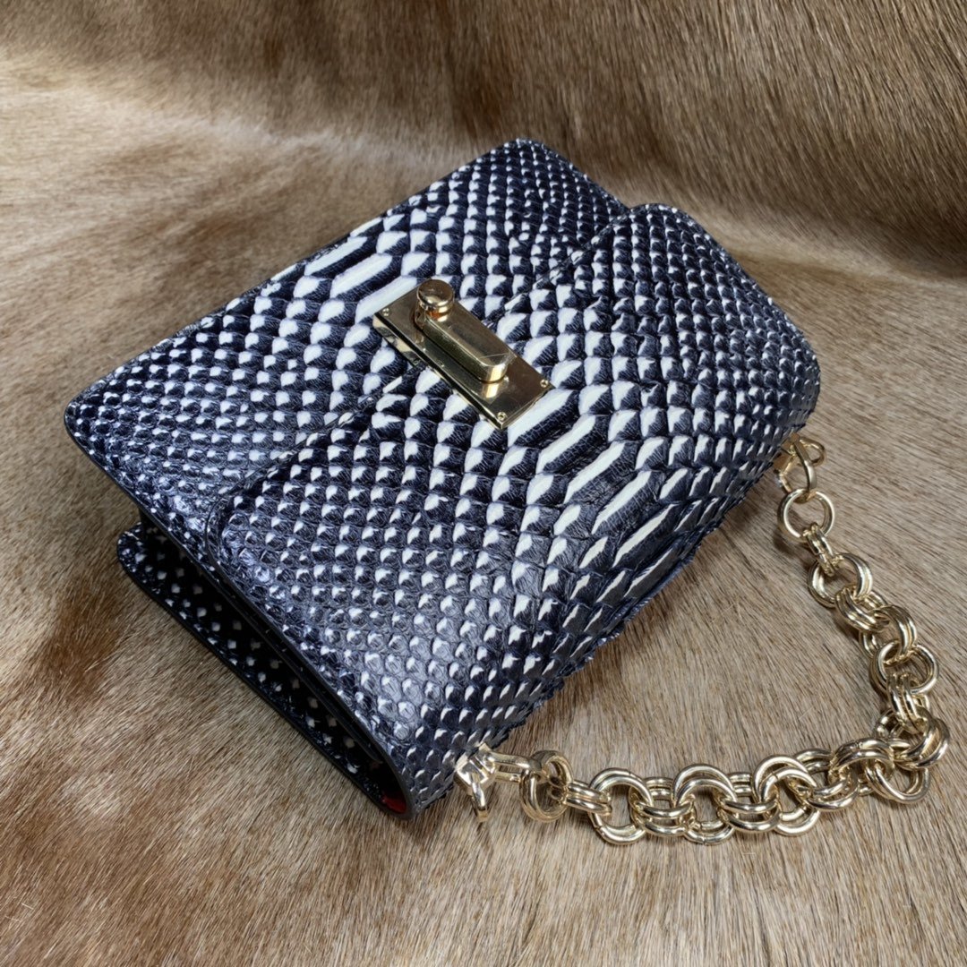 Natural Python Leather Handbag XFBPB12056 image 8