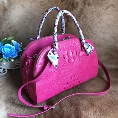 Three Zipper Crocodile Leather Crossbody Bag XFCAB12064 image 8