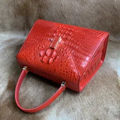Crocodile Leather Stylish Buckle Handle Bags XFCAB12065 image 9