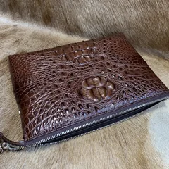 Zipper Document Case Crocodile Clutch Bag XFBAB12068 image 9