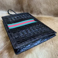 Crocodile Leather Zipper Pouch XMBAB12077 image 9