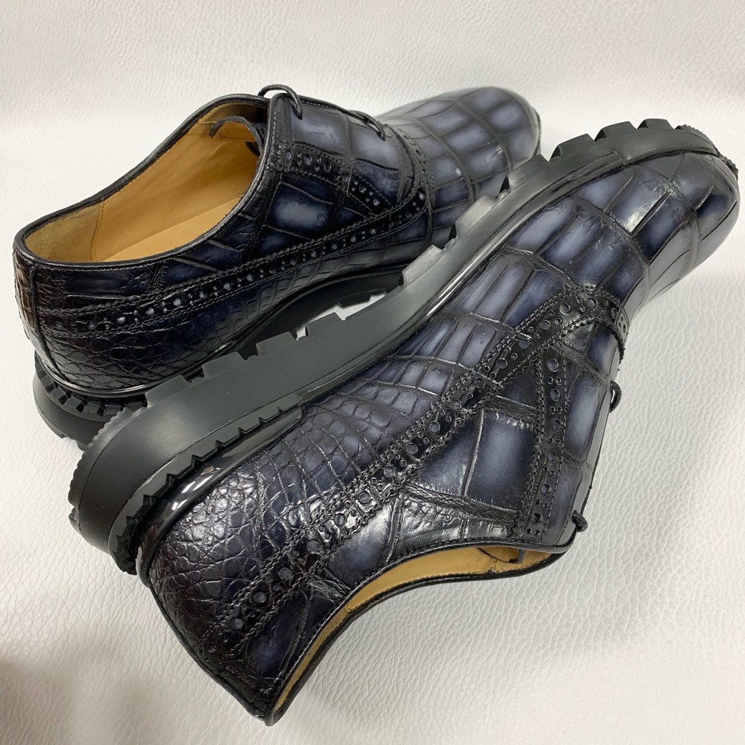 Casual Alligator Leather Oxfords Shoes XMBAS12089 image 9