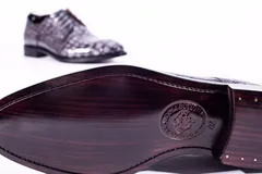 Men Dress Shoes Oxford Alligator Pattern Derby BMGAS12003 image 8