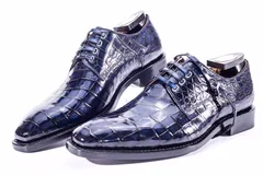 Handmade Classic Office Alligator Leather Dress Shoes BMBAS12005 image 4