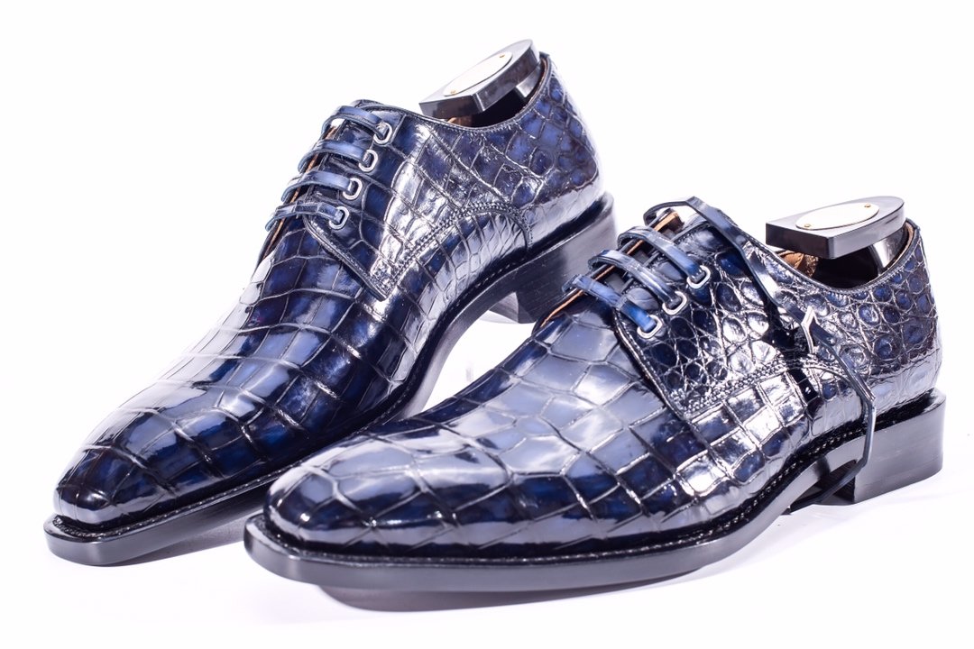 Handmade Classic Office Alligator Leather Dress Shoes BMBAS12005 image 4