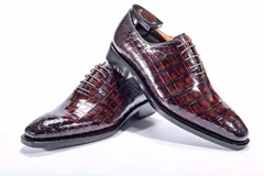 Scale-Patterned Pointed Business Shoes BMBAS12009 image 9