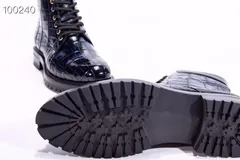 Men’s Crocodile Leather Winter Lace up Classic Boots BMBAS12027 image 9