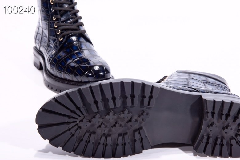 Men’s Crocodile Leather Winter Lace up Classic Boots BMBAS12027 image 9