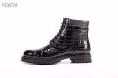 Men Fashion Crocodile Lace-up Boots BMBAS12031 image 9